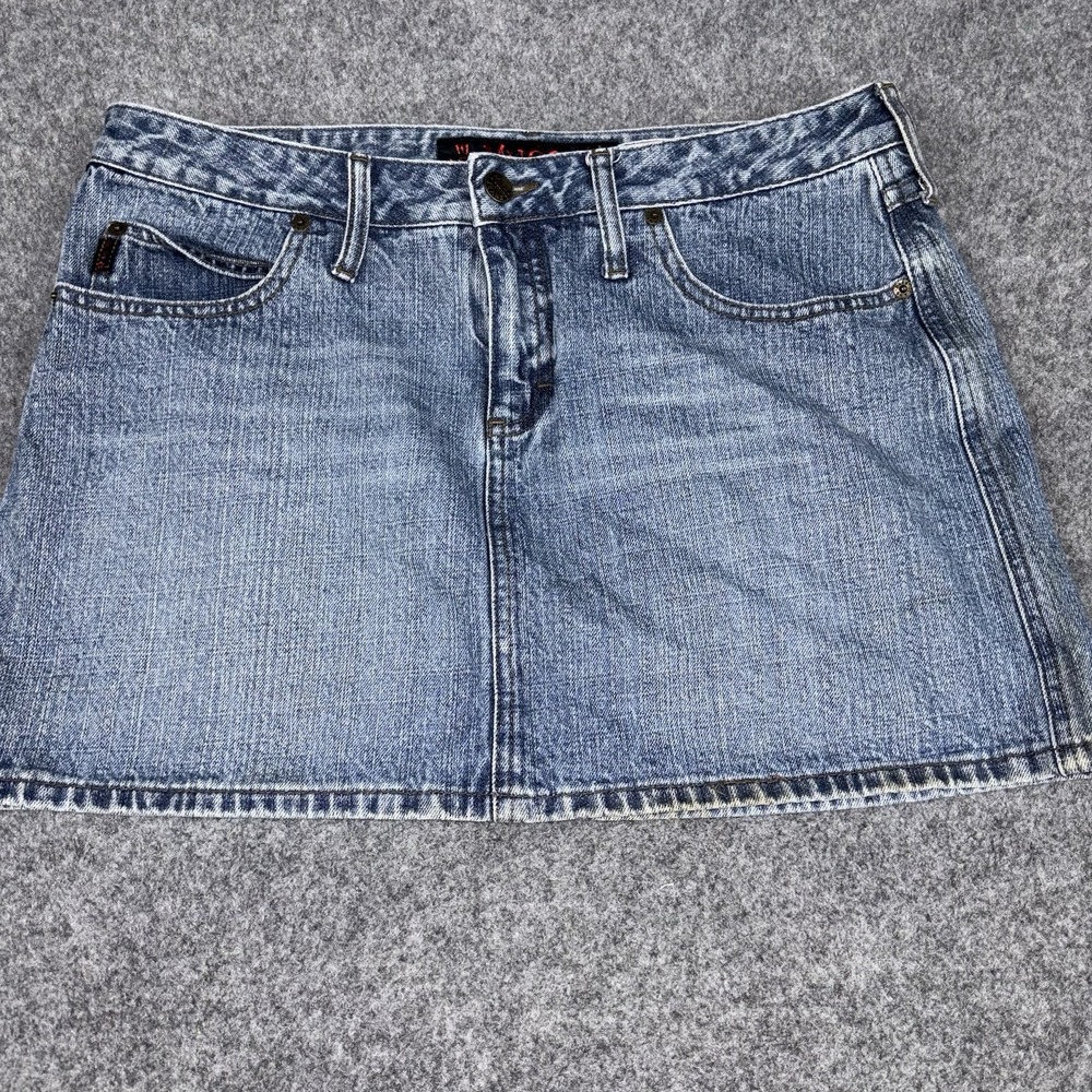 Vintage Mudd Jeans Skirt Womens 13 Y2K Low Rise Denim Mini Grunge Retro Blue